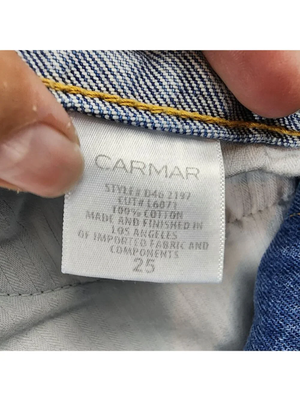 Carmar Shorts Womens 25 Blue Two Tone Cotton Denim Cutoff